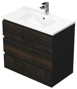 Kúpeľňová skrinka s umývadlom SAT Cube Way 80x71x46 cm hnedá mat CUBE3D803ZHMOD, 1 ks