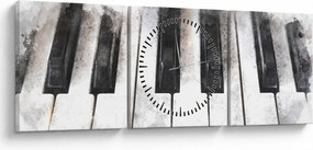 Obraz - Piano, aquarel (s hodinami) (90x30 cm)