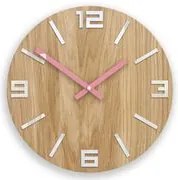 Drevené nástenné hodiny Arabic Biela-Ružová