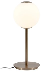 Kovová LED stmievateľná stolová lampa so skleneným tienidlom v mosadznej farbe (výška 37 cm) Audrey Table – UMAGE