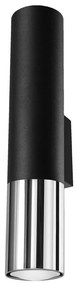Sollux SL.0938 - Nástenné svietidlo LOOPEZ 2xGU10/10W/230V čierna/chróm