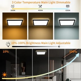Brilagi - stmievateľné LED svietidlo ULTRA SLIM LED/18W/230V 30x30 cm čierne + diaľkové ovládanie