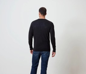 Pulóver z vlny merino, čierny