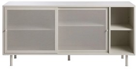 Sivá kovová komoda s posuvnými dverami 160x75x47 cm Veep – Unique Furniture