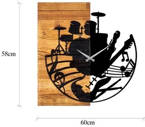 Nástenné hodiny 60x58 cm 1xAA drevo/kov