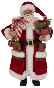 Vianočné dekorácie Santa Claus v kožuchu s darčekmi - 16*10*27 cm