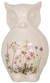 Keramická dekorácia sova s ​​lúčnymi kvetmi Flowers of Love - 14*13*22 cm