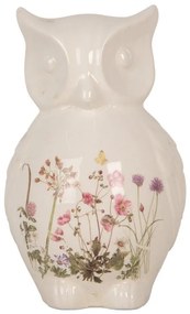 Keramická dekorácia sova s lúčnymi kvetmi Flowers of Love - 14*13*22 cm