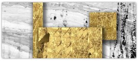 Obraz - Zlaté štvorce N⁰1 (120x50 cm)