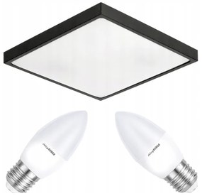 BERGE Stropné LED svietidlo LARI-S BLACK - 2xE27 IP20 + 2x E27 10W sviečka - teplá biela