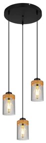 Globo 15557-3H - Luster na lanku FINCA 3xE27/40W/230V kov/drevo