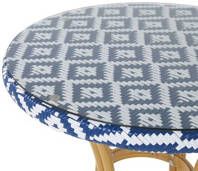 Okrúhly záhradný stôl ø 70 cm s modro-bielym vzorom RIFREDDO Beliani