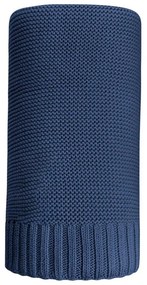 Bambusová pletená deka NEW BABY 100x80 cm tmavo modrá