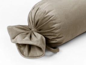 Biante Zamatový vankúš valec bonbon Velvet Prémium SVP-030 Sivobéžový 15x60 cm