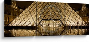Obraz Louvre (s hodinami) (90x30 cm)