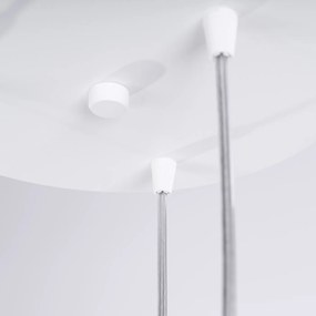 Závesné svietidlo Lami, 3x biele kovové tienidlo, o