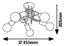 Rabalux 6340 - Prisadený luster LINETT 5xE27/40W/230V