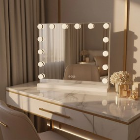 Rea Hollywood, LED zrkadlo, 58x45 cm, biela, HOM-12010