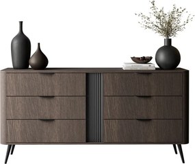 Dizajnová komoda RICKY 165cm dunin dub + čierna