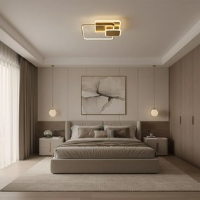 Toolight Toolight, LED stropné svietidlo + diaľkové ovládanie, APP1714-C, zlatá matná, OSW-04043