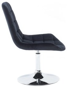 LuxuryForm DESIGN Stolička PARIS VELUR na striebornom tanieri - čierna