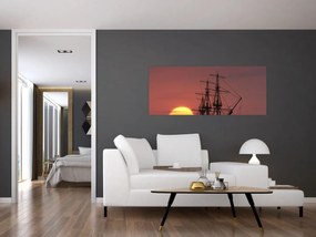 Obraz - Stredoveká loď (120x50 cm)