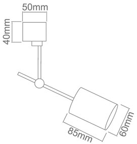 Orlicki design Minimalistické bodové svietidlo Stick čierna