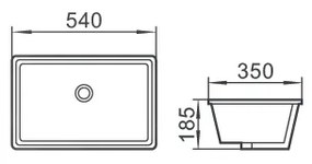 Mexen VENUS zapustené umývadlo, 54 x 34 cm, biela, 25415400