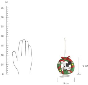 HANG ON Plstená ozdoba pes s adventným vencom