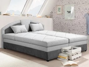 Posteľ Amelie 180x200 cm, svetlá / tmavá sivá tkanina%