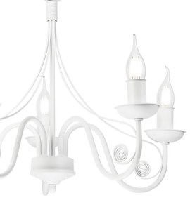 Luster na reťazi DONATO 5xE14/40W/230V biela