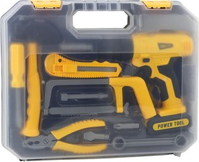 LEAN Toys Detská sada náradia vŕtačka skrutkovač svetlá zvuky kufrík
