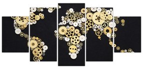 Mapa sveta z ozubených kolies - obraz na stenu