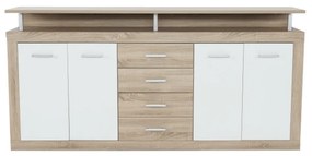 Tempo Kondela Kombinovaná komoda, dub sonoma/biela, JACHIM - JUNO NEW