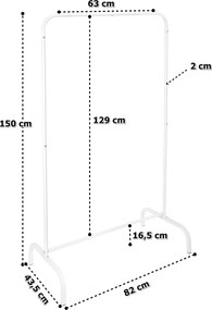 Stojan na oblečení BADIS bílý