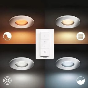 PHILIPS HUE Zápustné kúpeľňové LED chytré svietidlo HUE ADORE, 3xGU10, 5W, teplá biela-studená biela, chrómované