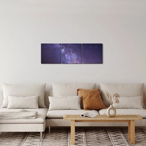 Obraz - Pohľad do vesmíru (s hodinami) (90x30 cm)