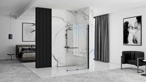 Posuvná bezrámová sprchová zastena REA CORTIS 120 cm, čierna/transparent - bez vaničky