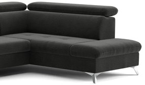 Rozkladacia rohová sedačka do U CATANIA pravá s úložným priestorom grafit