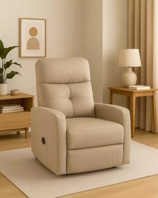LuxuryForm DESIGN Elektricky polohovateľné televízne kreslo SEMIR - béžové