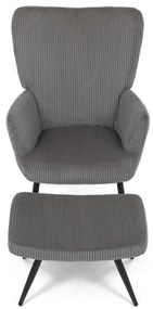 Relaxačné kreslo s podnožkou L7285 GREY6, sivé