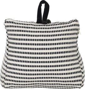 Krémovo-čierna bavlnená dverná zarážka Stripe - 10*21*17cm