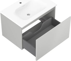 Mexen Orio, kúpeľňová skrinka 70 cm s umývadlom Vela, 1 zásuvka, šedá matná/biela matná, 91A10-07047-1-BF62-W23M01