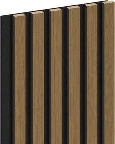 Mexen Lam-F, akustické stenové lamely 275 × 30 cm, plstený podklad 8 mm, technická dyha, teak zlatistý, S105-275307-3015-014