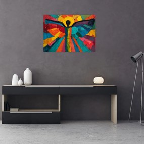 Sklenený obraz - Maľovaný anjel (70x50 cm)