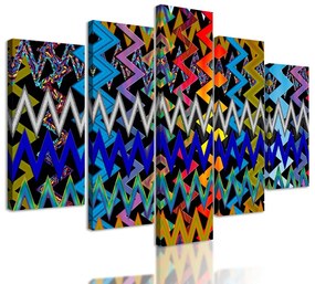5-dielny obraz farebný abstraktný vzor