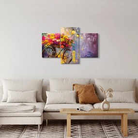 Obraz - Bicykel s kvetmi (90x60 cm)