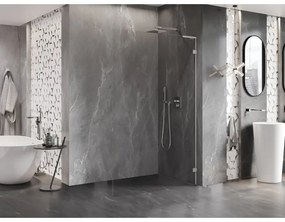 Mexen, Mexen Lunar L sprchová stena pravá 100 x 200 cm, priehľadná 8 mm, brúsený nikel - 830L-100-000-97-00-P