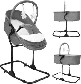 Detské hojdacie kreslo 4v1 Moon 35 sivé