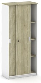 Zasúvacia skriňa MIRELLI, 800 x 400 x 1800 mm, biela/dub sonoma